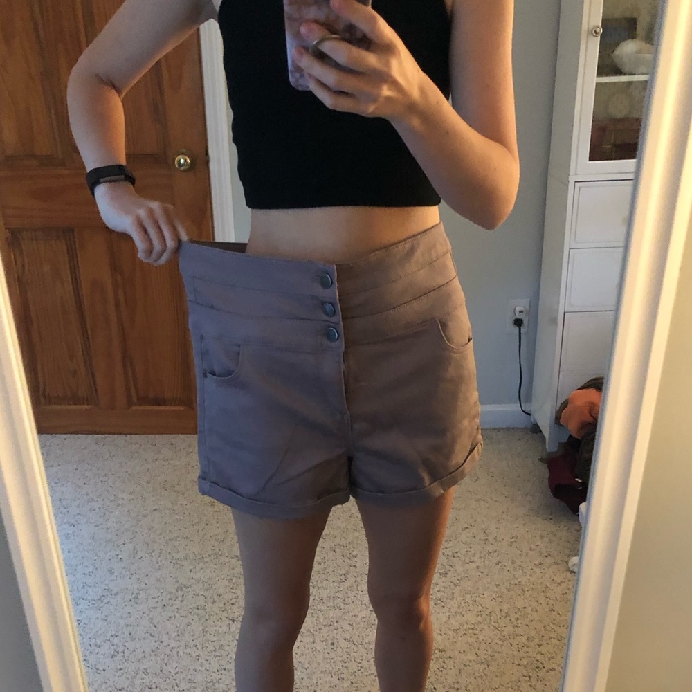 Lavender High Rise Stretch Shorts
